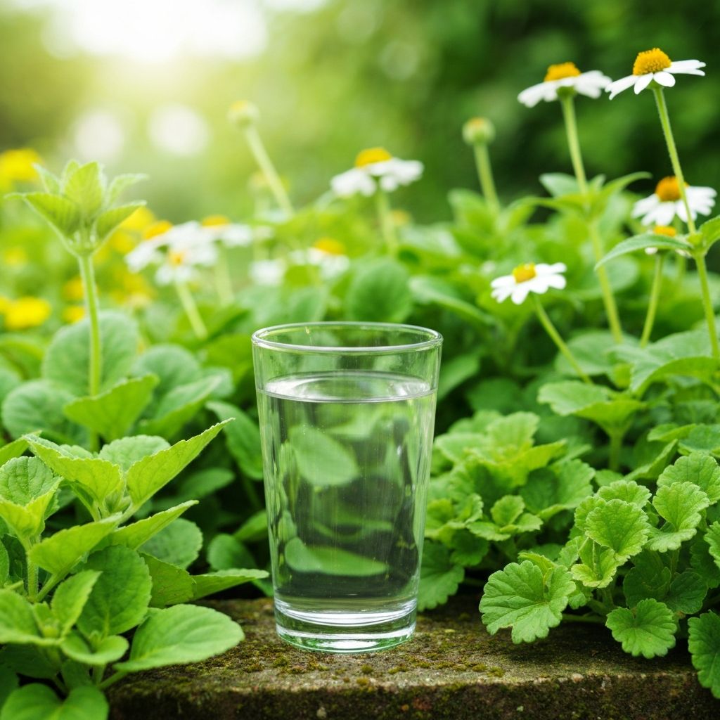 Segelas air di taman